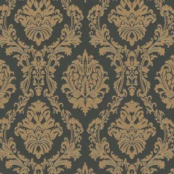 Vliestapete BarockSchwarz Gold Metallic 10288-15