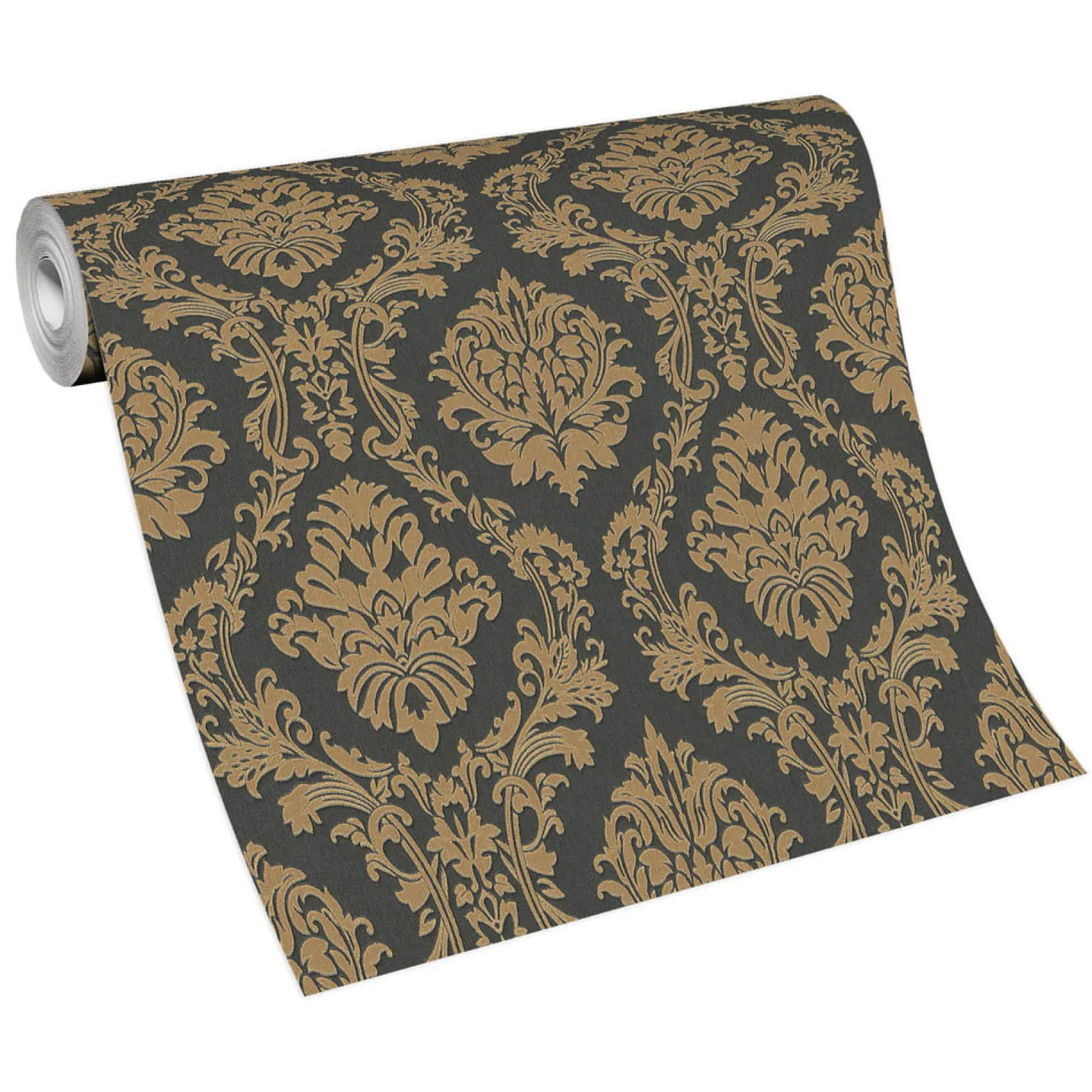 Vliestapete BarockSchwarz Gold Metallic 10288-15