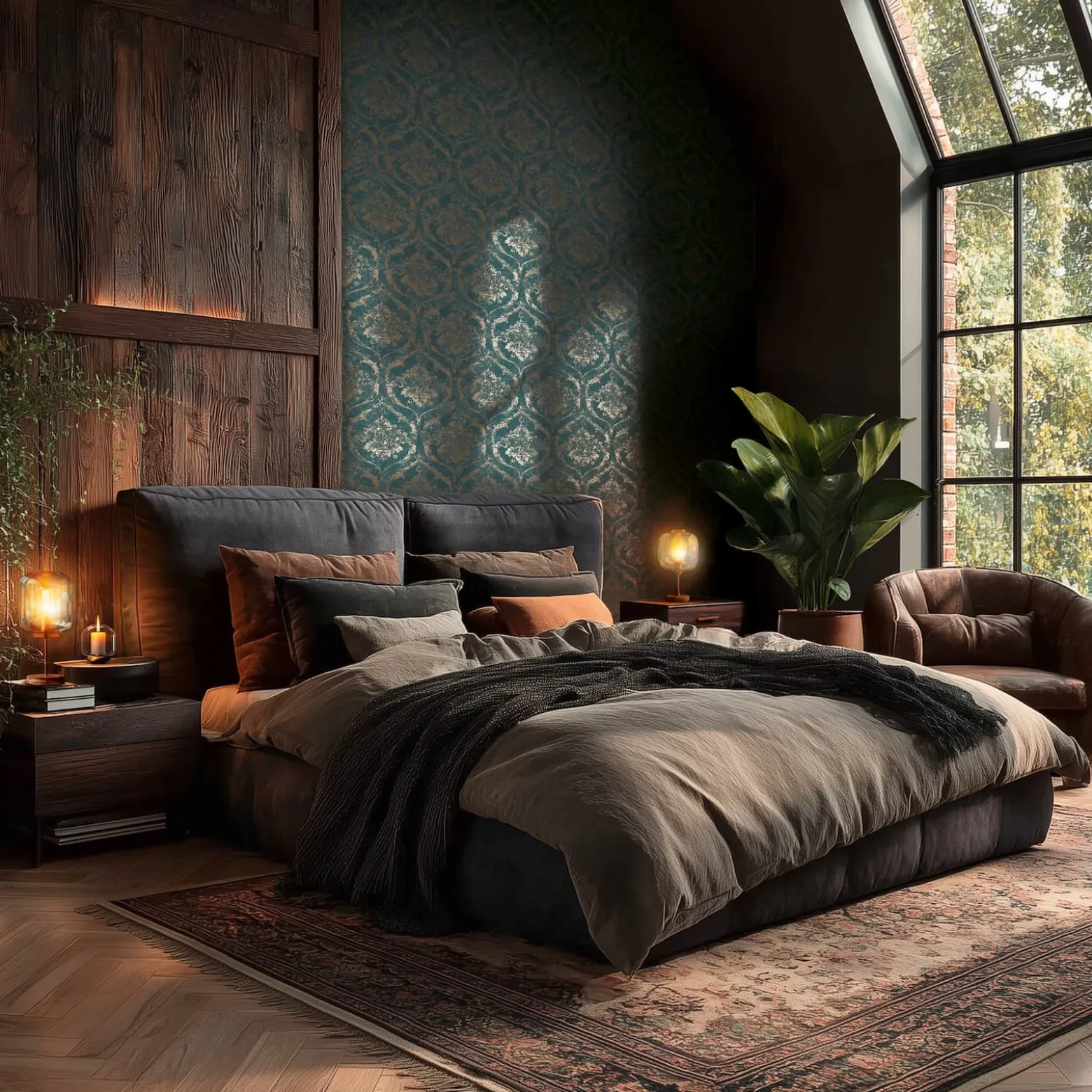 Vliestapete Barock Shabby Petrol Gold Metallic 79019-2