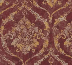 Vliestapete Barock Shabby Rot Gold Metallic 79019-3