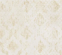 Vliestapete Barock Used-Look Creme Gold Metallic 78672-2
