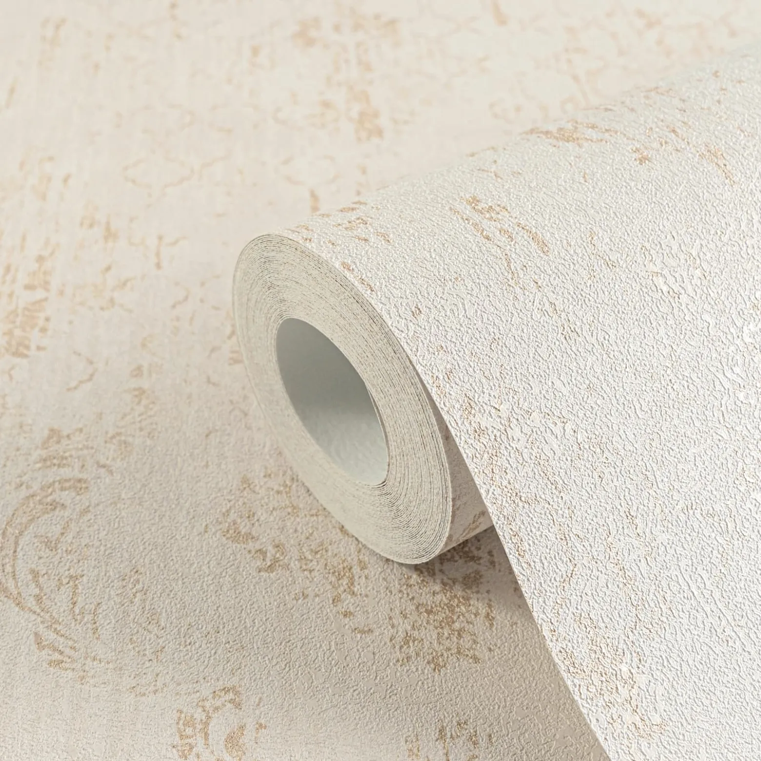 Vliestapete Barock Used-Look Creme Gold Metallic 78672-2