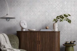 Vliestapete Barock Used-Look Grau Silber Metallic 78672-1