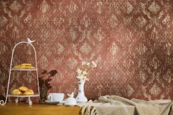 Vliestapete Barock Used-Look Rot Gold Metallic 78672-3