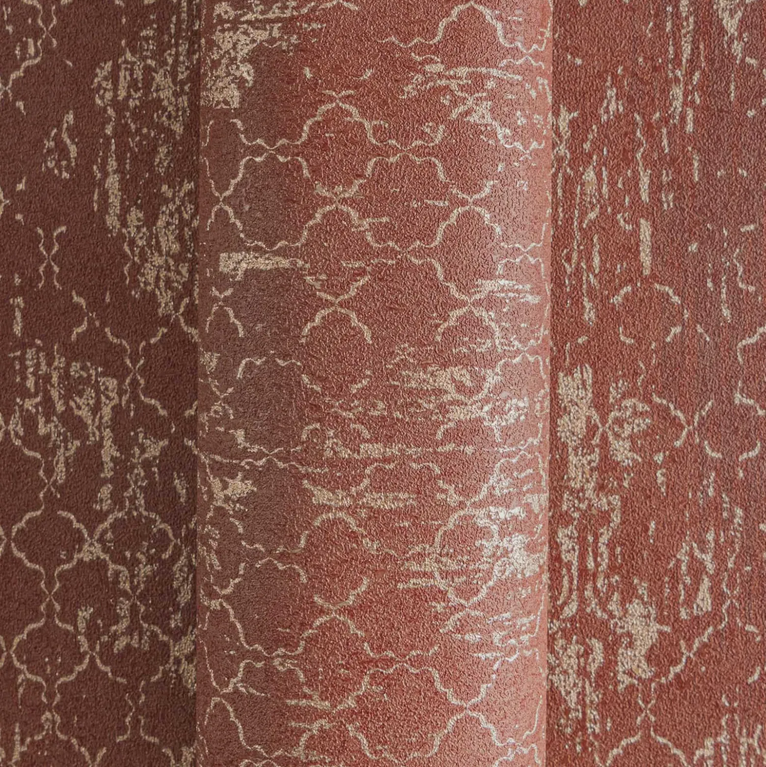 Vliestapete Barock Used-Look Rot Gold Metallic 78672-3