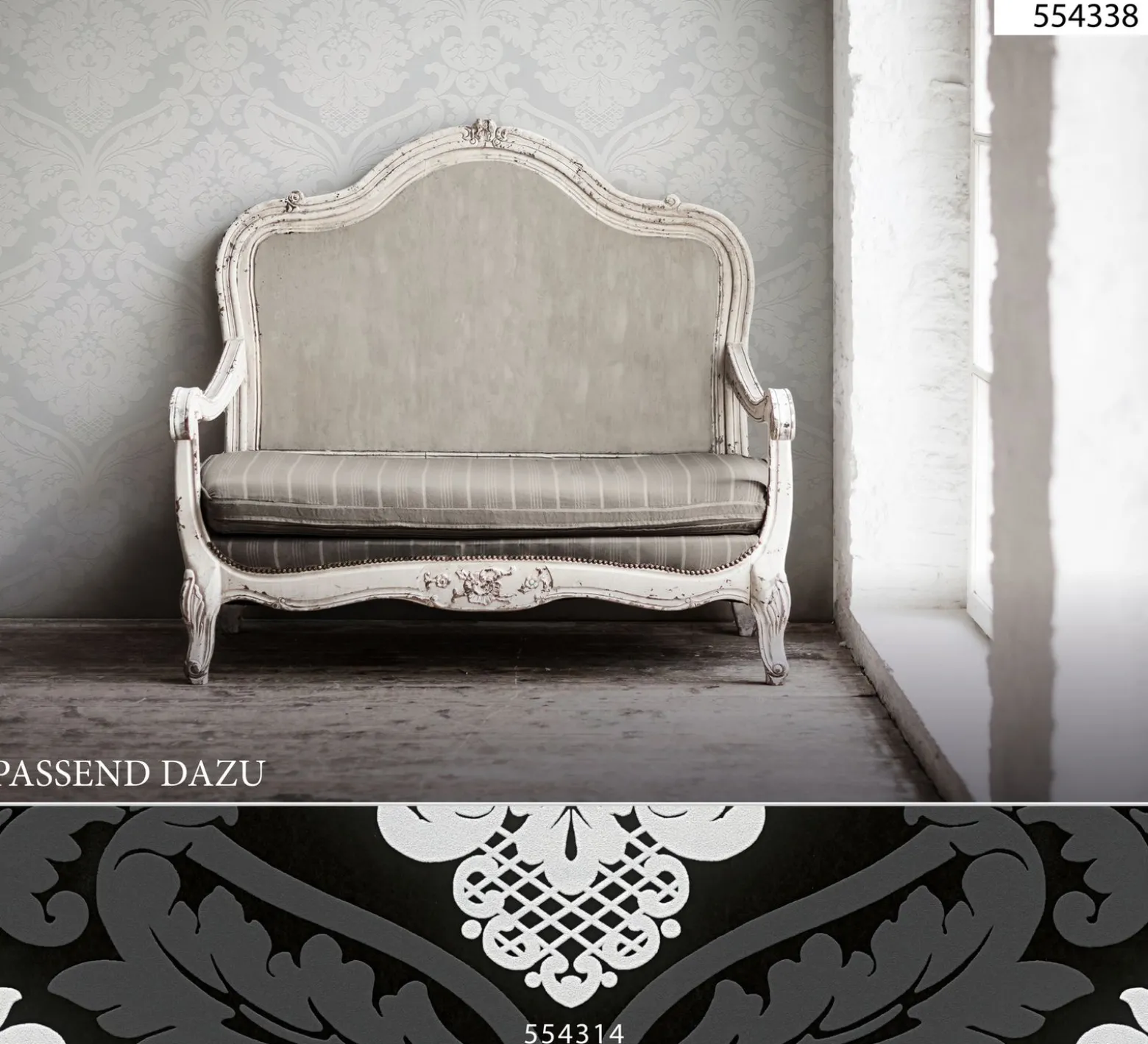 Vliestapete Barock weiß creme livingwalls Metallic 5543-38