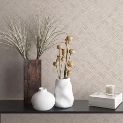 Vliestapete Bast Holz Rattan beige 33333