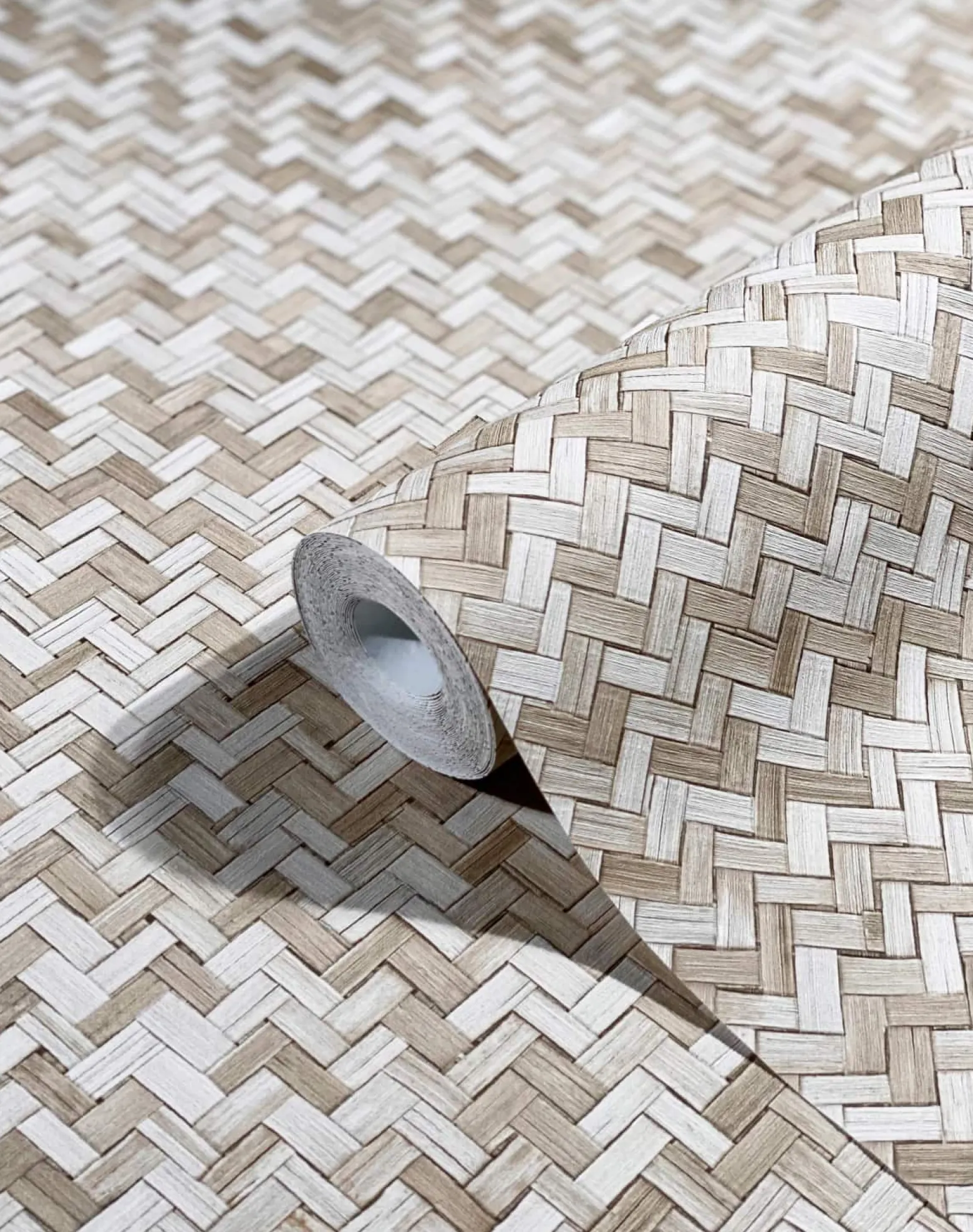 Vliestapete Bast Holz Rattan beige braun 33309