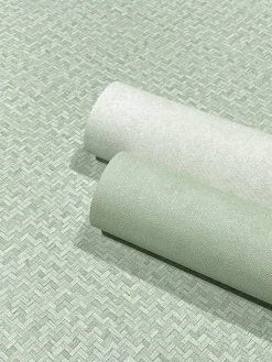 Vliestapete Bast Optik Holz Rattan Grün 47479