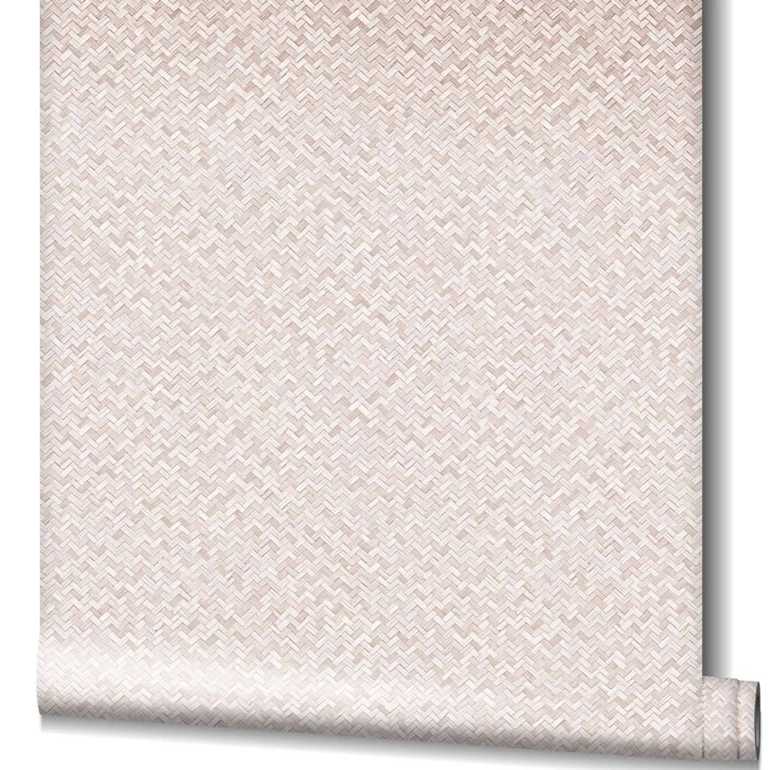 Vliestapete Bast Optik Holz Rattan Rosa 47482
