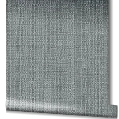 Vliestapete Bast-Optik Metallic grau silber 32808