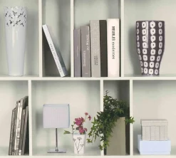 Vliestapete Bücherregal Efeu Vase weiß grün 36663-1