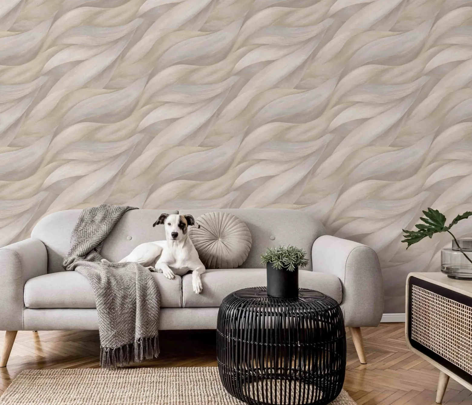 Vliestapete Beige Blattmotiv 10257-02 Erismann