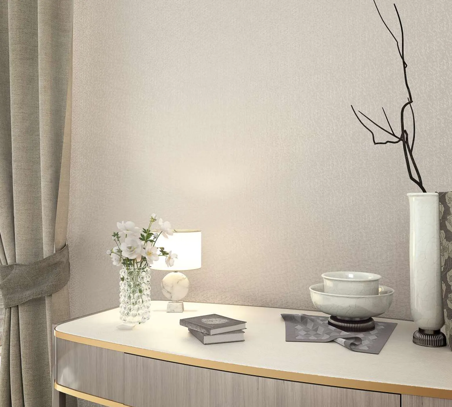 Vliestapete Beige Perlmutt Ornamente Marburg 32968
