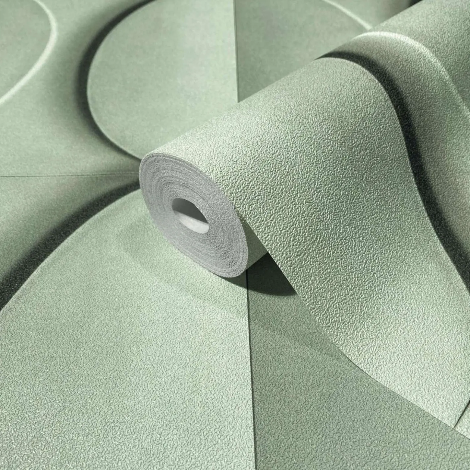 Vliestapete Betonoptik 3D Effekt Grafik Grün Grau 34488