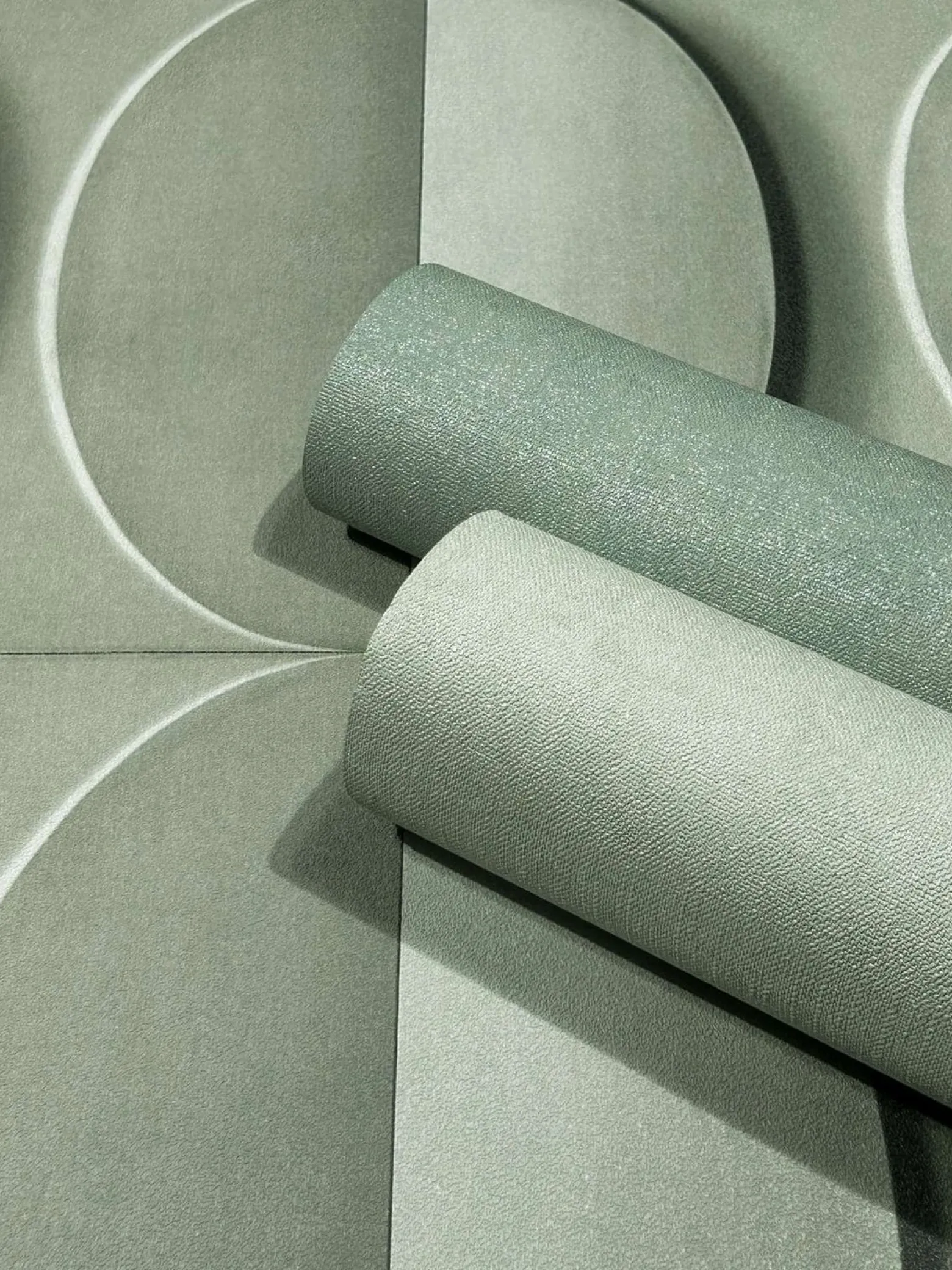 Vliestapete Betonoptik 3D Effekt Grafik Grün Grau 34488