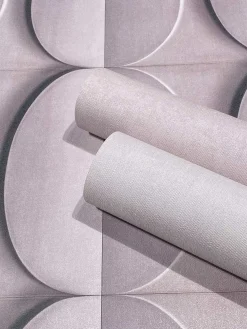 Vliestapete Betonoptik 3D Effekt Grafik Rosa Grau 34487