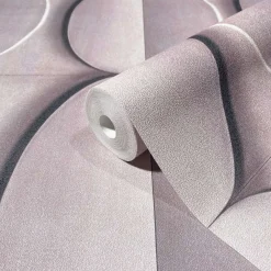 Vliestapete Betonoptik 3D Effekt Grafik Rosa Grau 34487