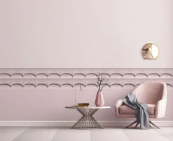 Vliestapete Betonoptik 3D Effekt Grafik Rosa Grau 34487