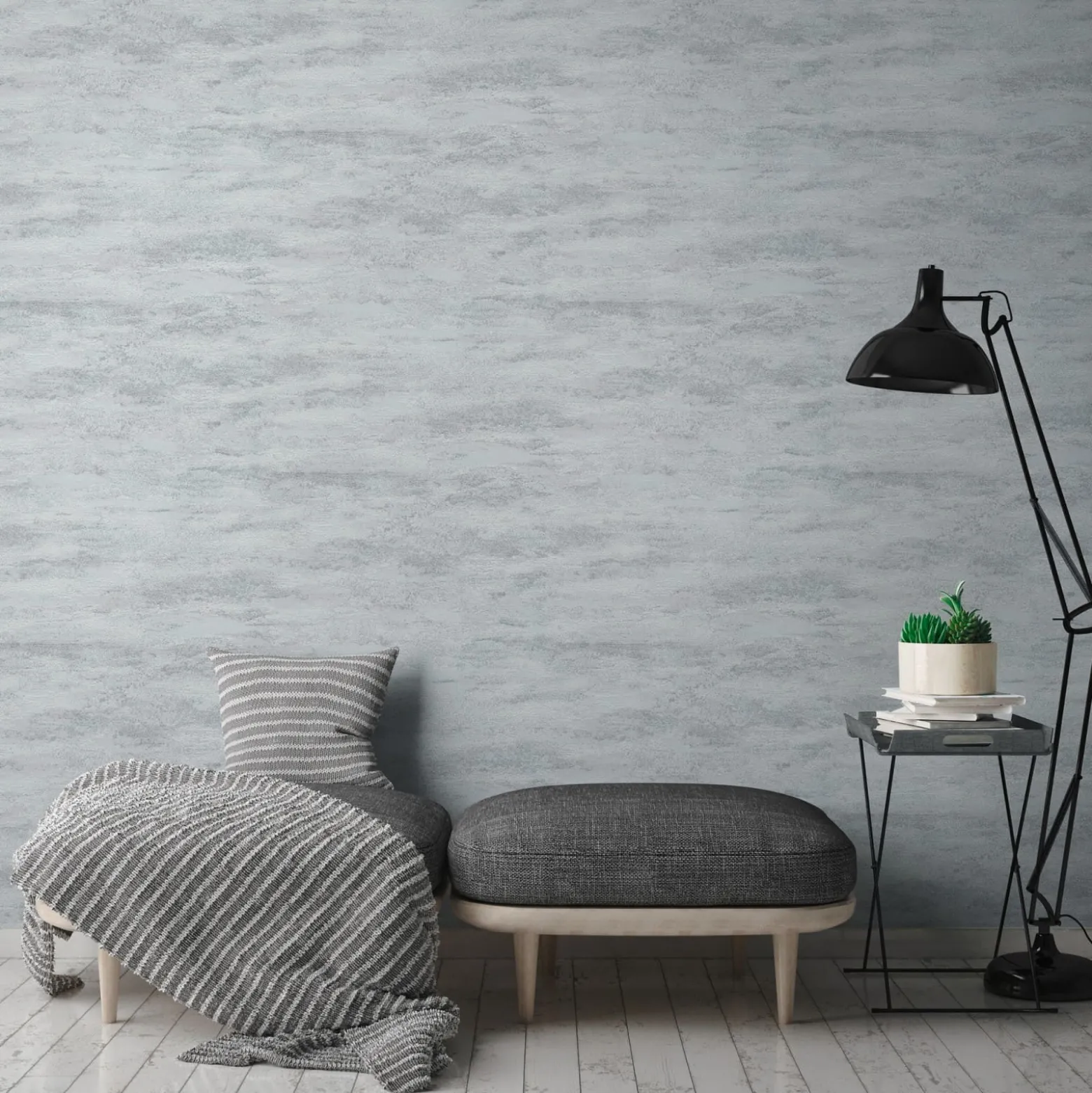 Vliestapete Beton Optik Grau Silber Metallic 39041-3