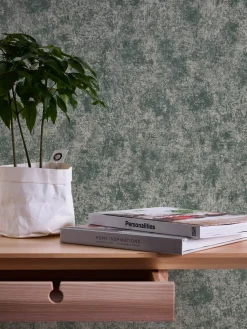 Vliestapete Beton Optik Grün Perlmutt Metallic 38970-1