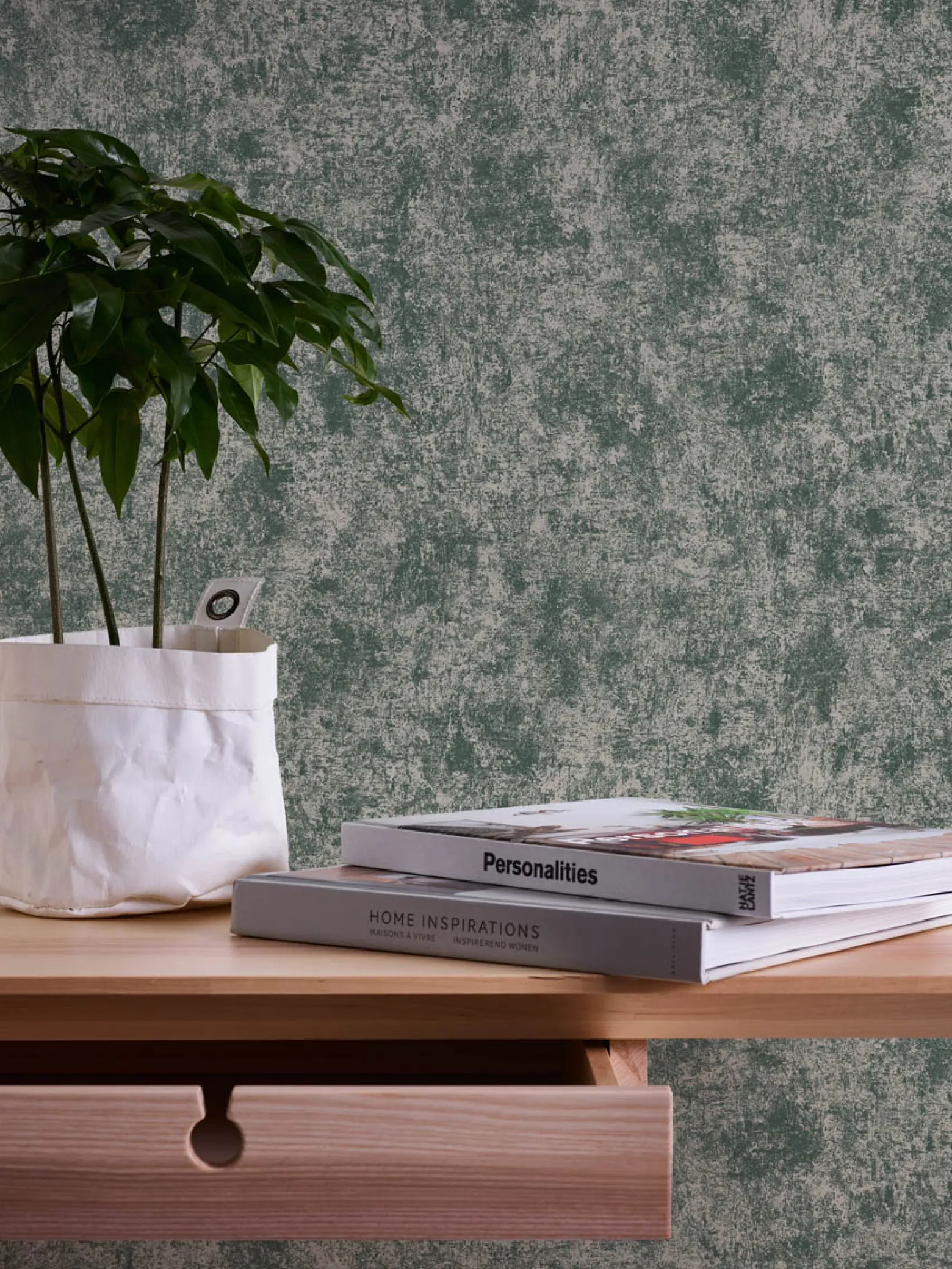 Vliestapete Beton Optik Grün Perlmutt Metallic 38970-1