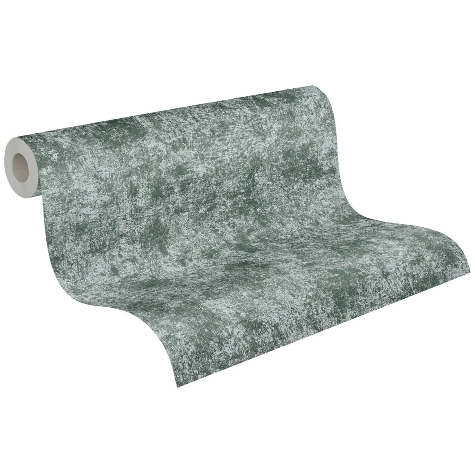 Vliestapete Beton Optik Grün Silber Metallic 38970-2