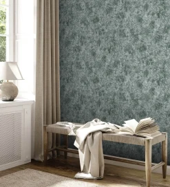 Vliestapete Beton Optik Grün Silber Metallic 38970-2