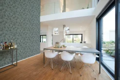 Vliestapete Beton Optik Grün Silber Metallic 38970-2
