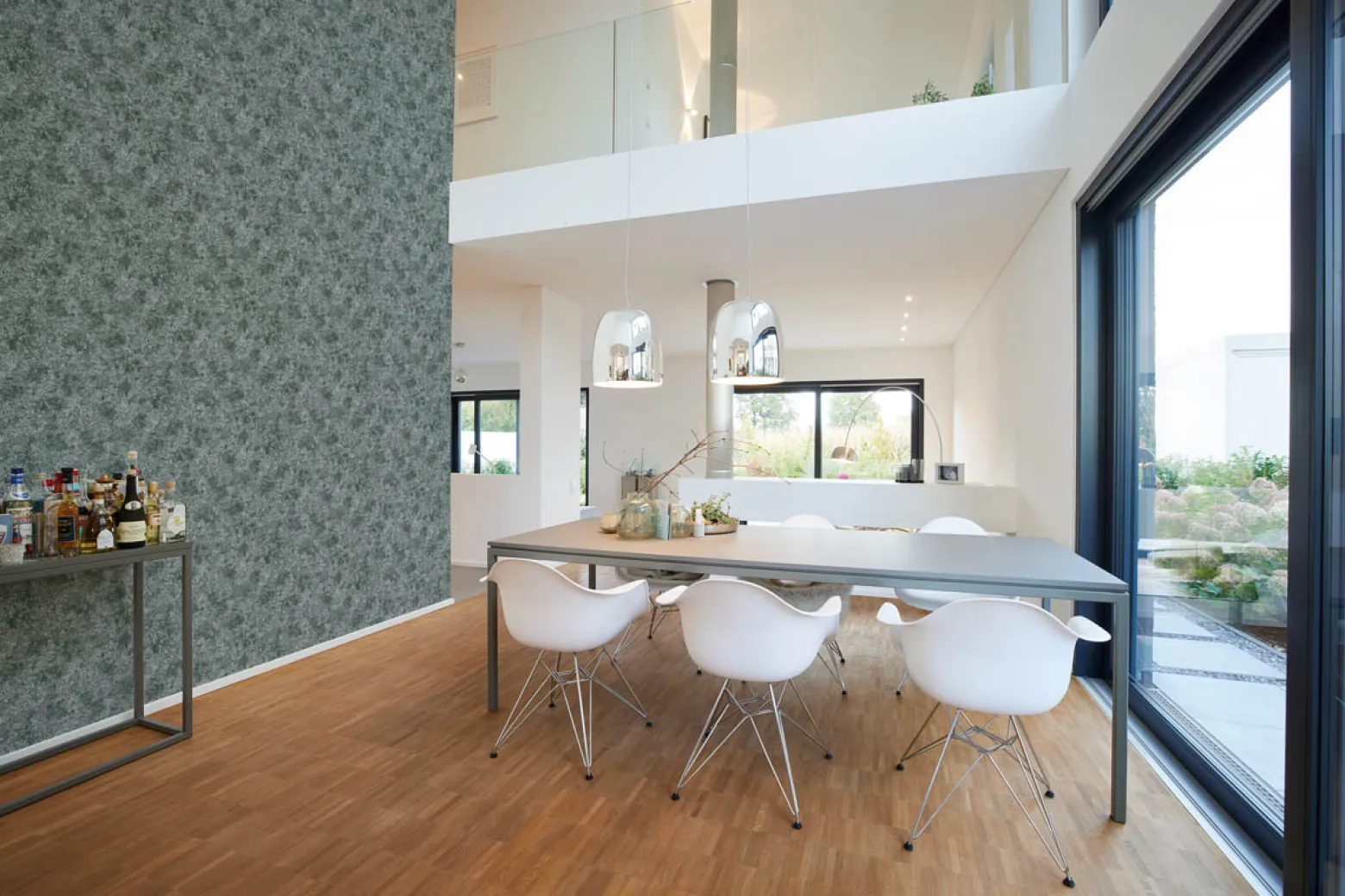 Vliestapete Beton Optik Grün Silber Metallic 38970-2
