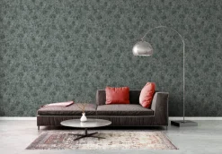 Vliestapete Beton Optik Grün Silber Metallic 38970-2
