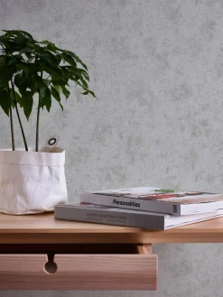 Vliestapete Beton Optik Hellgrau Silber Metallic 38969-3