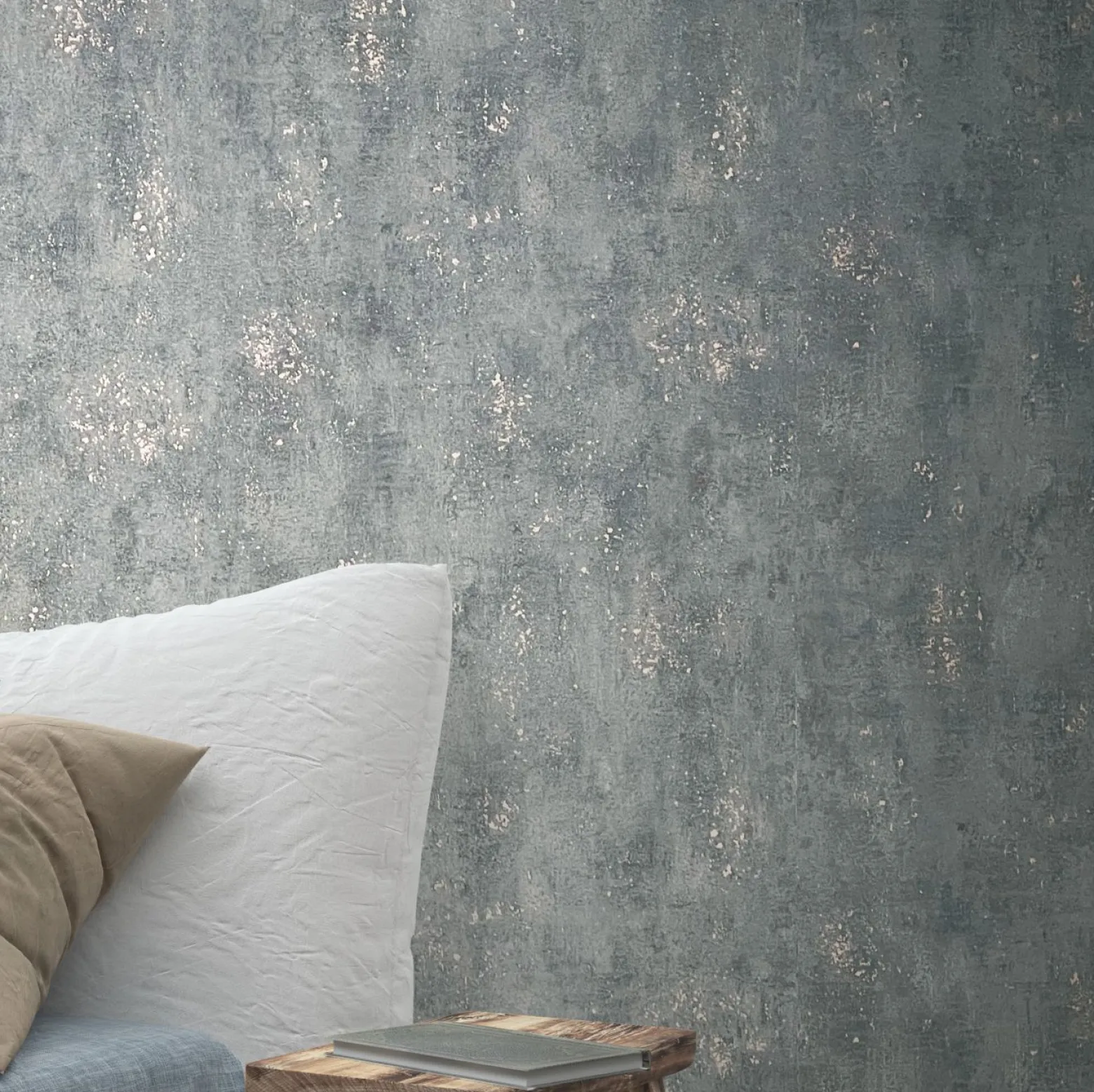 Vliestapete Beton-Optik Metallic grau alt-rosa 32614