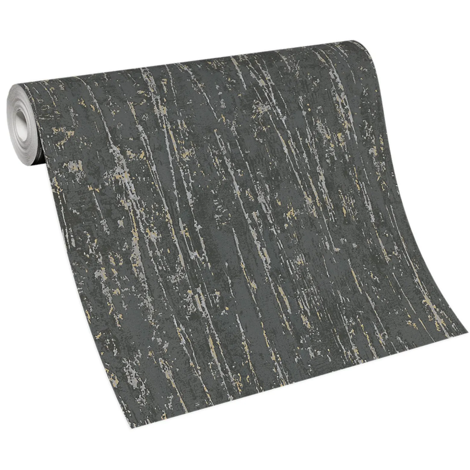 Vliestapete Betonoptik Schwarz Silber Metallic 10348-15