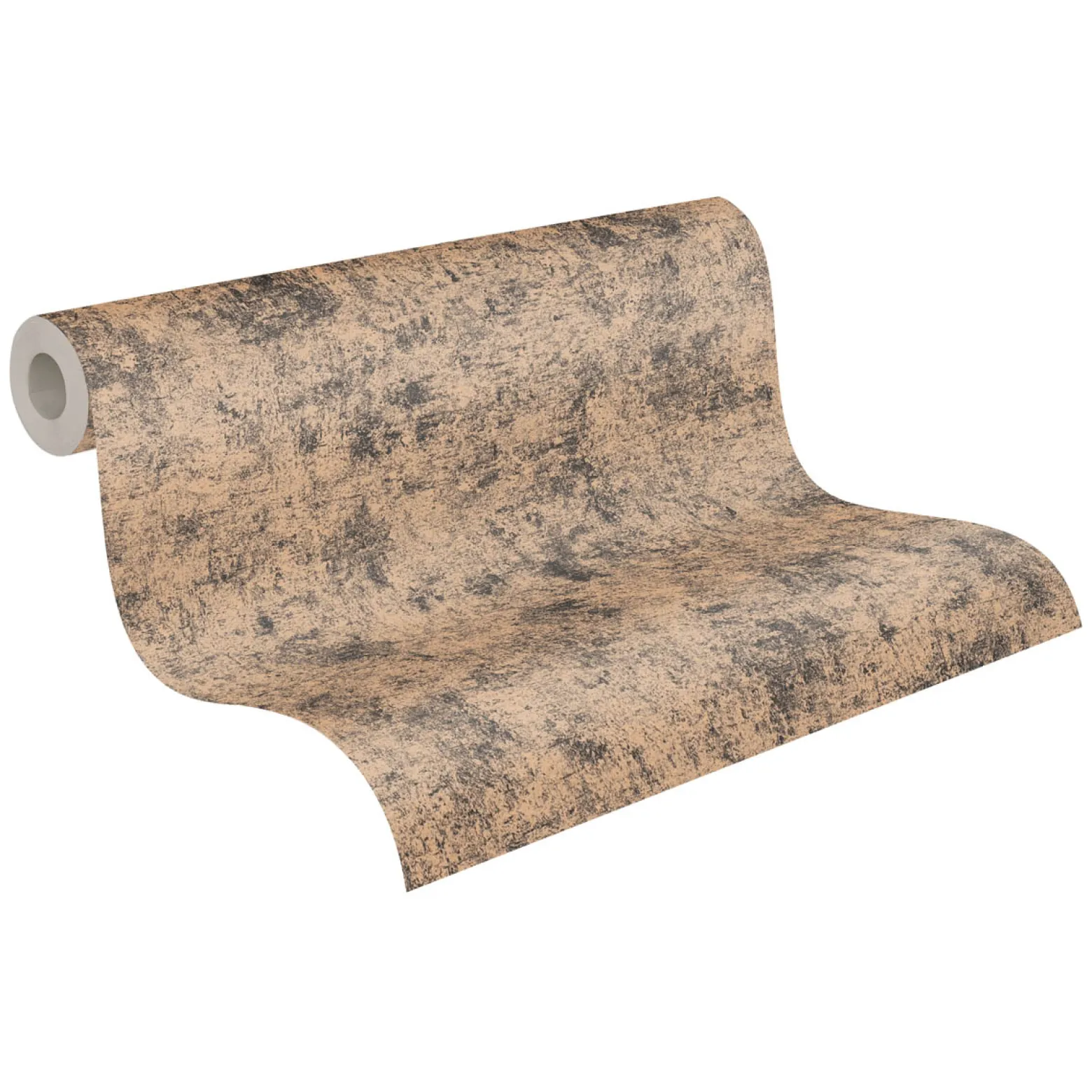 Vliestapete Beton Optik Schwarz Kupfer Metallic 38969-4