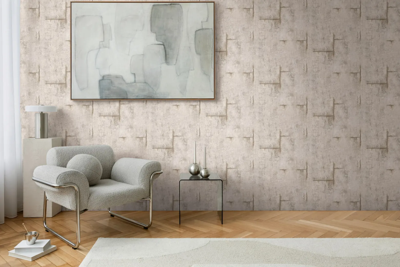 Vliestapete Betonoptik Shabby Grau Metallic 79085-3