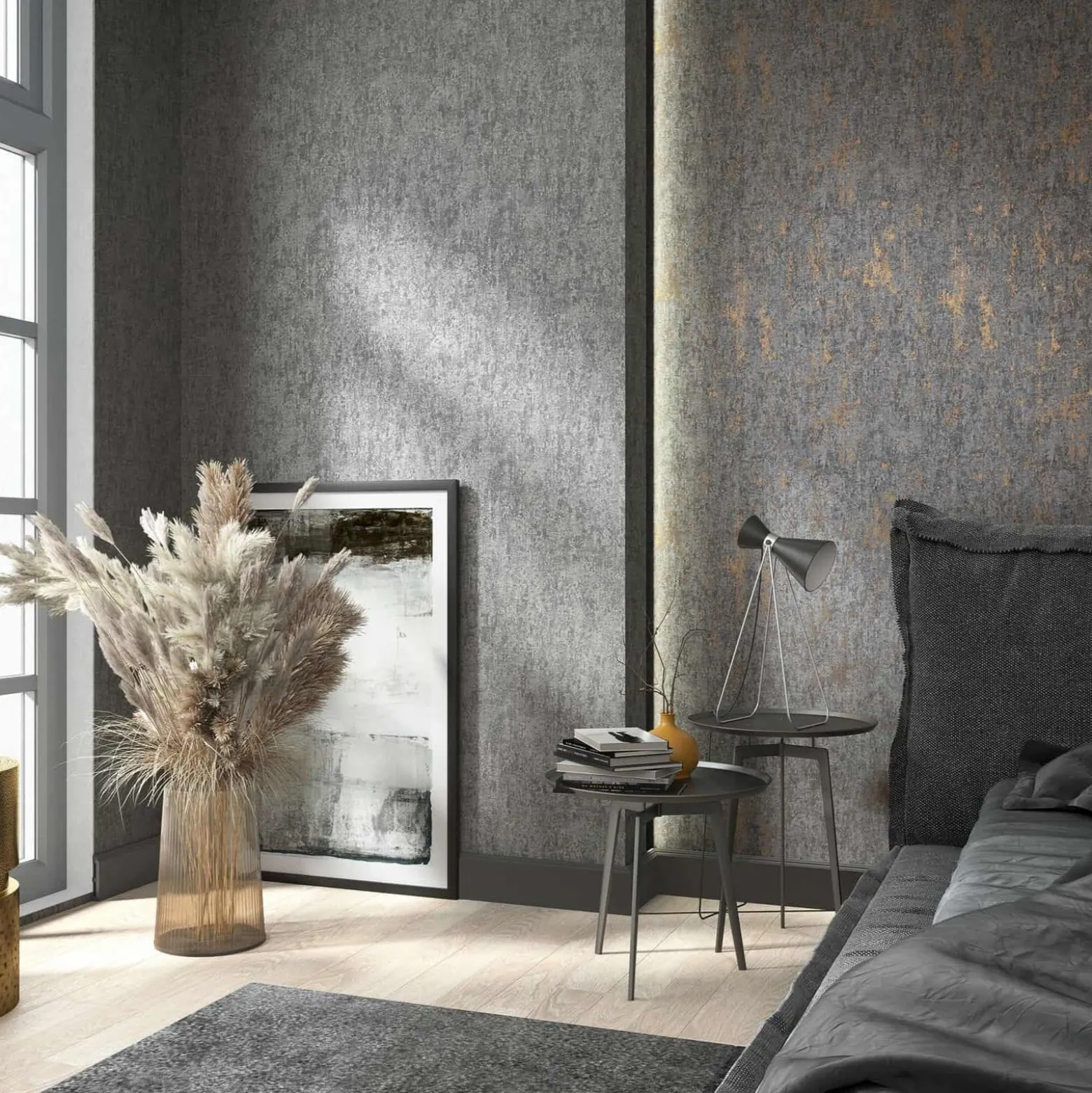 Vliestapete Betonoptik Shabby Anthrazit 35142