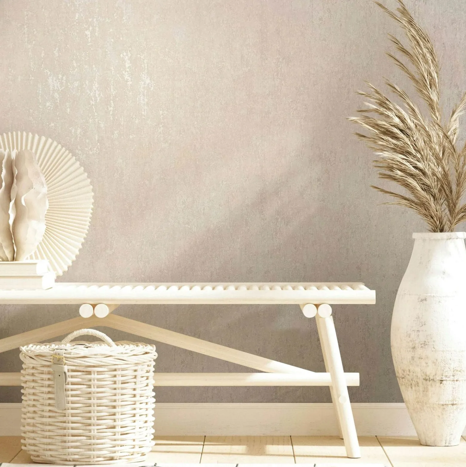 Vliestapete Betonoptik Shabby Creme Beige Glanz 35145