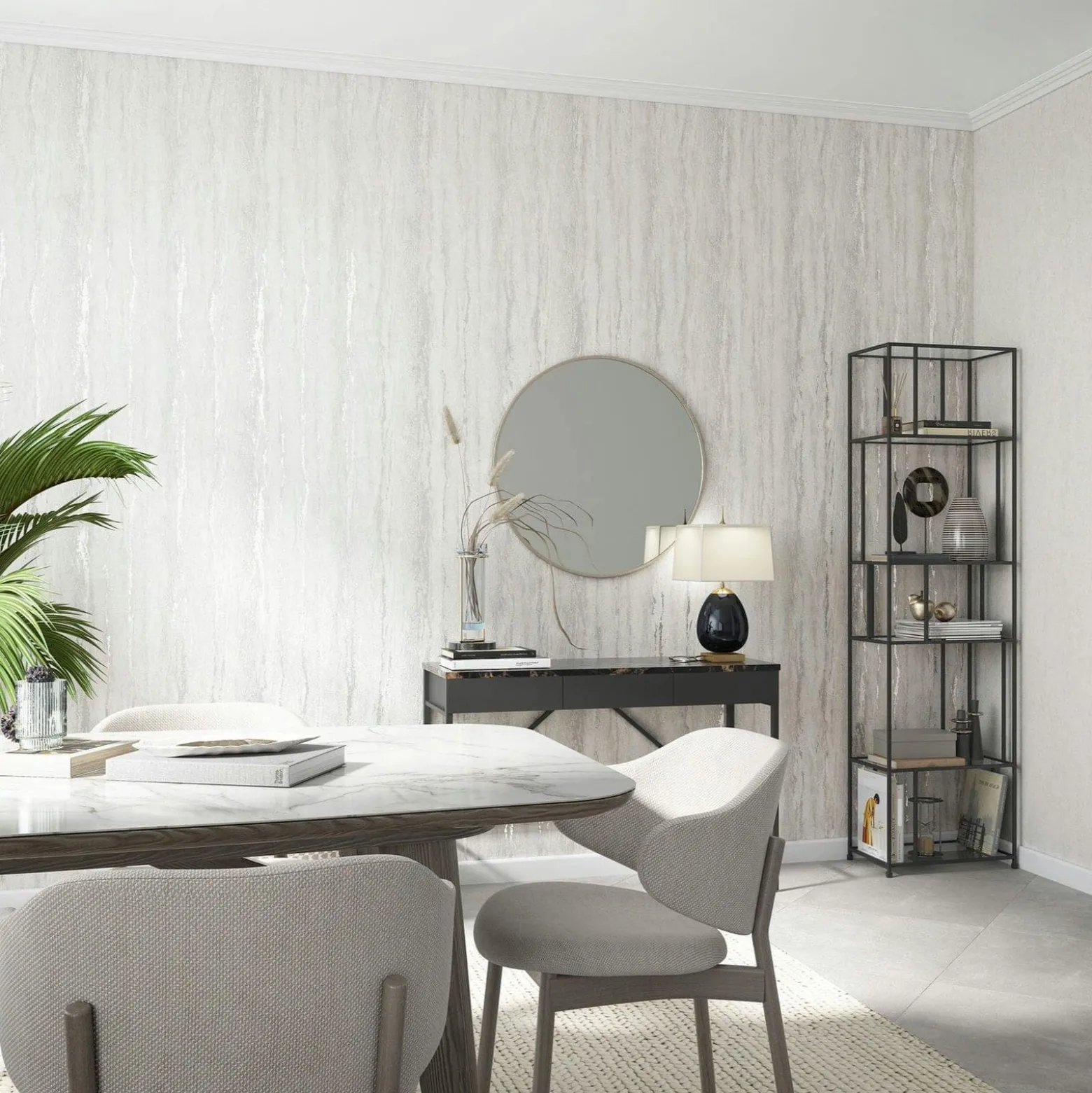 Vliestapete Betonoptik Shabby Creme Grau Glanz 35143