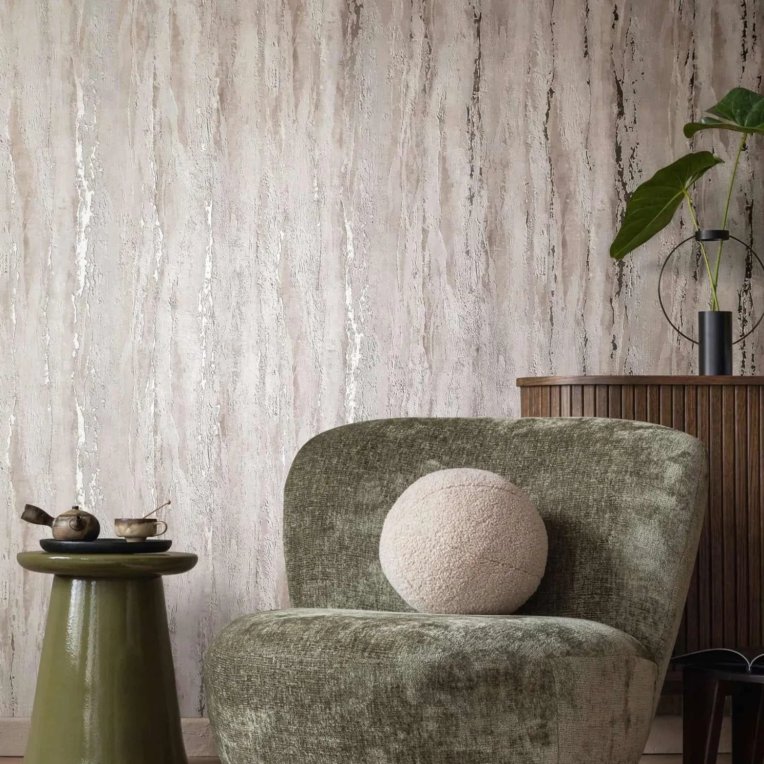 Vliestapete Betonoptik Shabby Beige Grau Metallic 35157