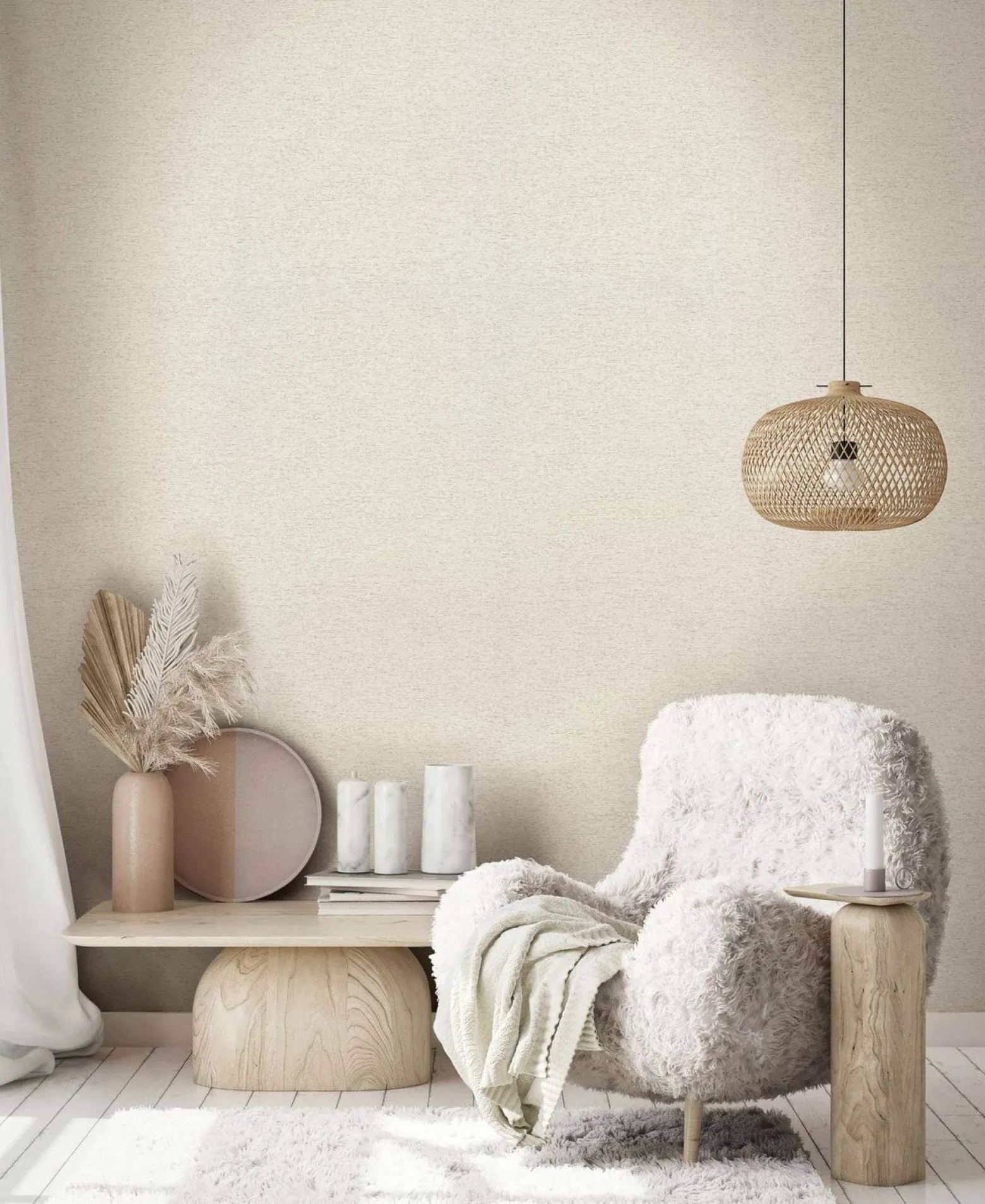 Vliestapete Betonoptik Struktur Wand Creme Beige 33367