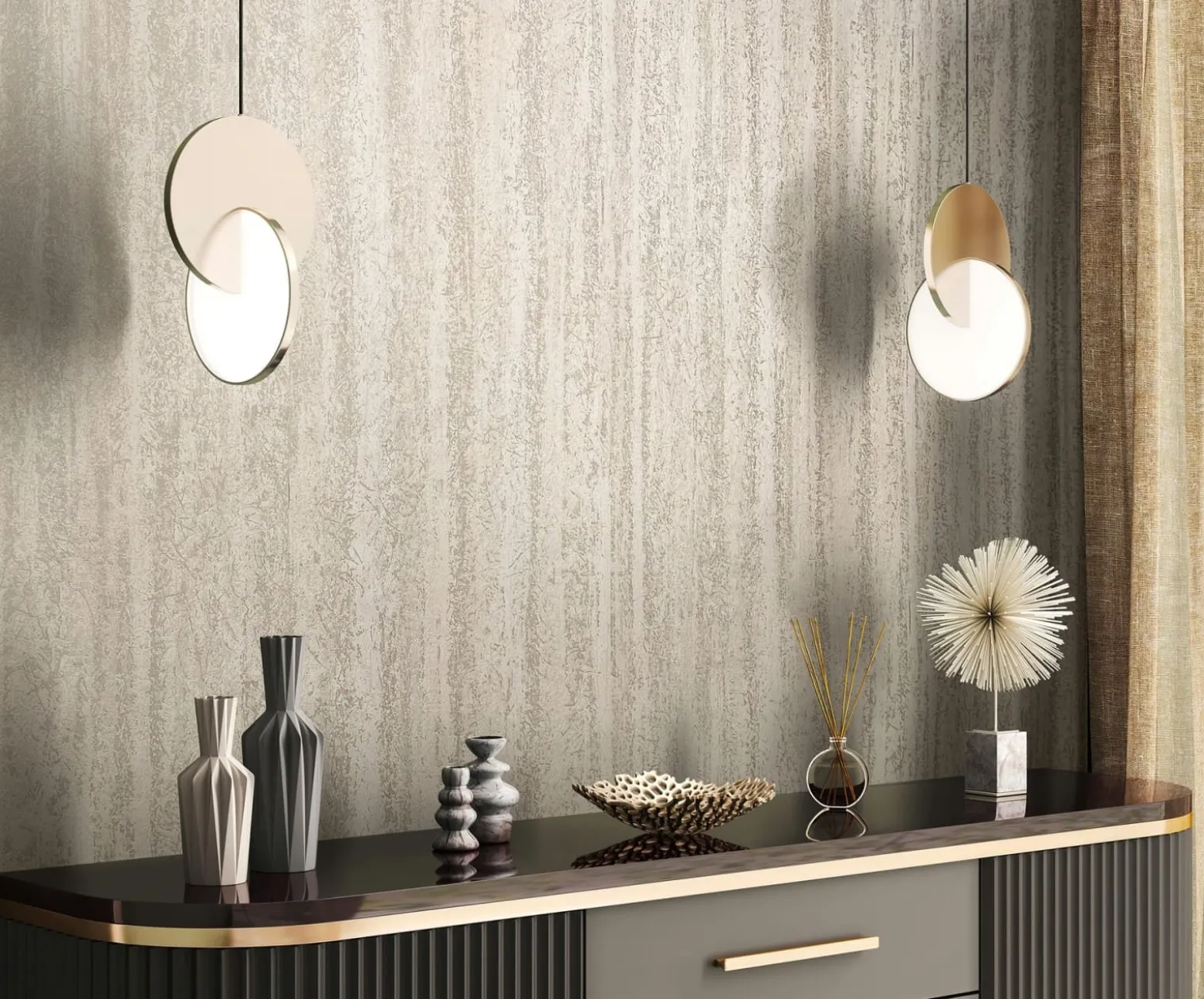 Vliestapete Betonoptik Used-Look Beige Metallic 82419