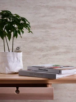 Vliestapete Beton Optik Weiß Beige Silber Metallic 39041-1
