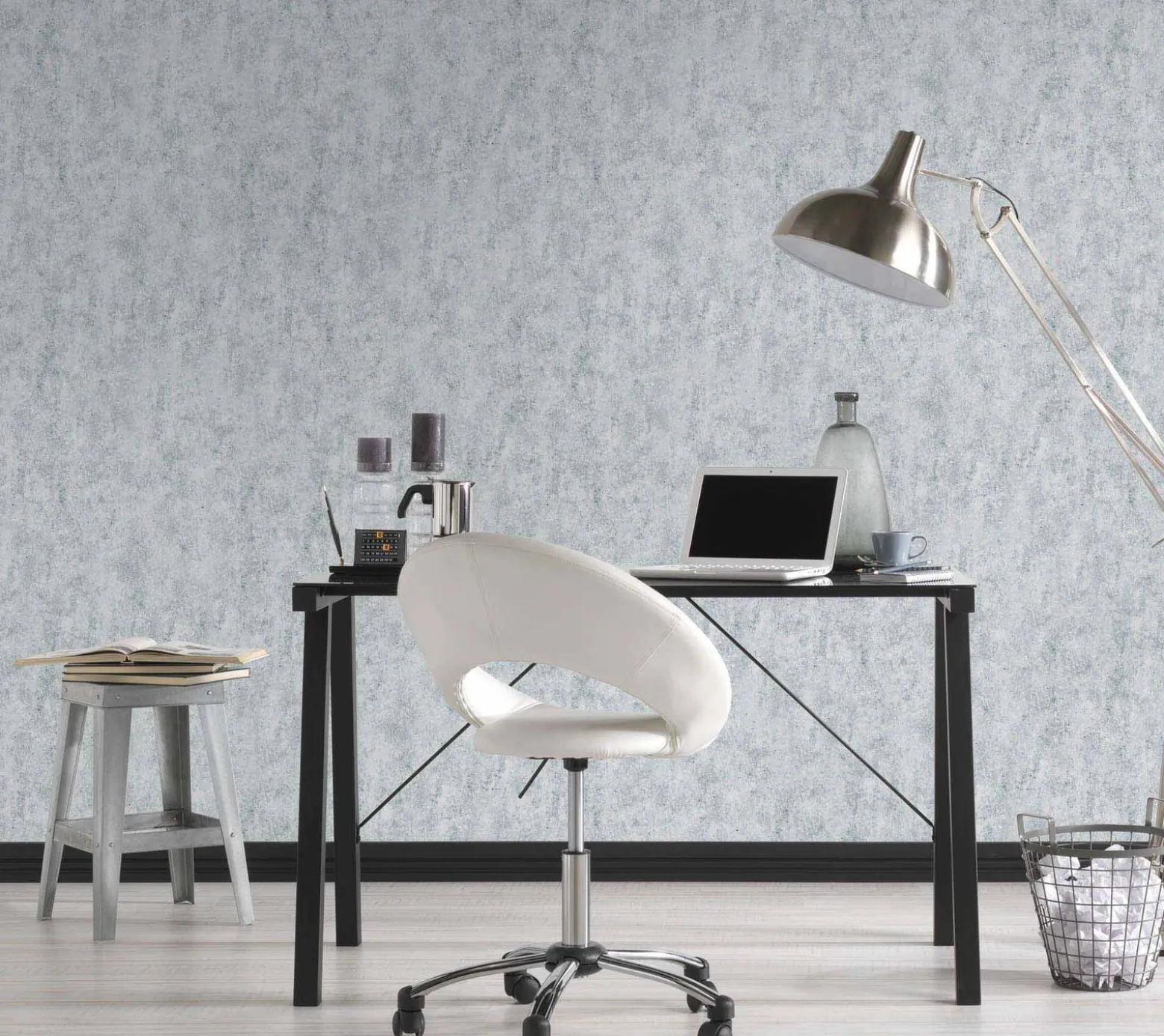 Vliestapete Beton-Optik weiß schwarz 36155-1