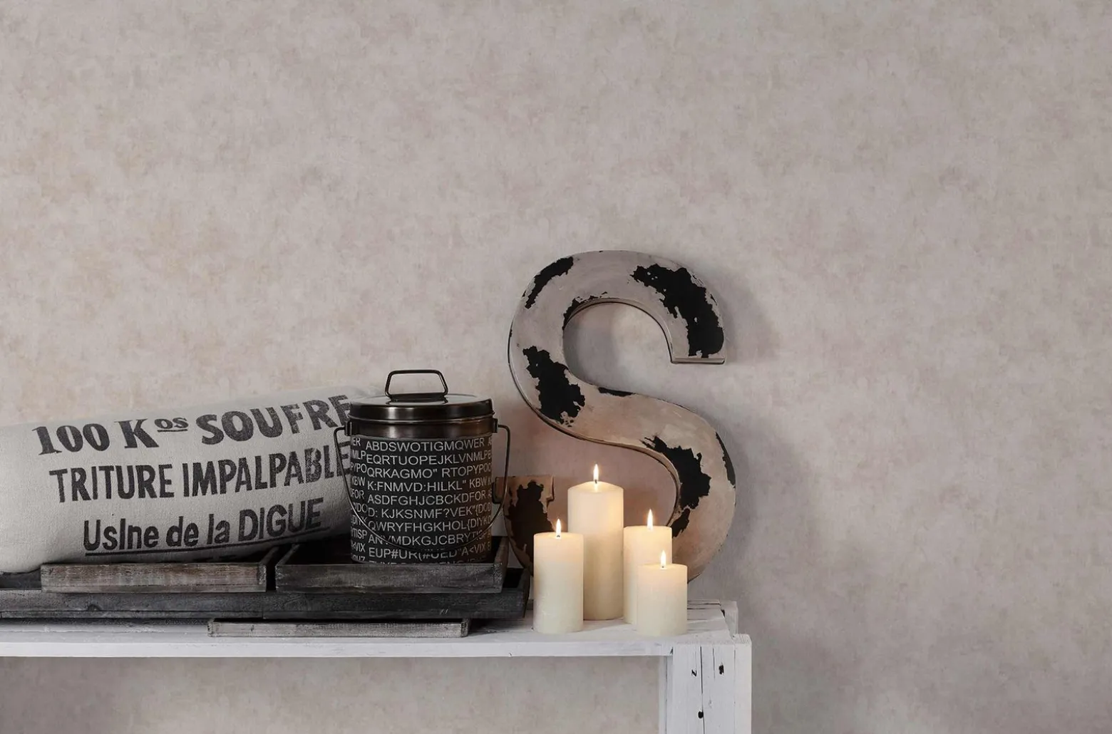 Vliestapete Beton Vintage cremegrau Glanz 36924-4