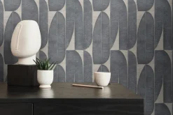 Vliestapete Blattmuster Abstrakt Beige Schwarz 39658-3