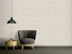 Vliestapete Blattmuster Abstrakt Grau Beige 39658-1