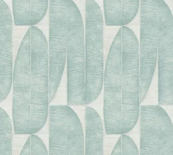 Vliestapete Blattmuster Abstrakt Blau Grau 39658-5
