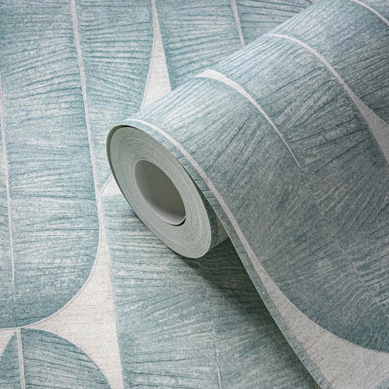 Vliestapete Blattmuster Abstrakt Blau Grau 39658-5