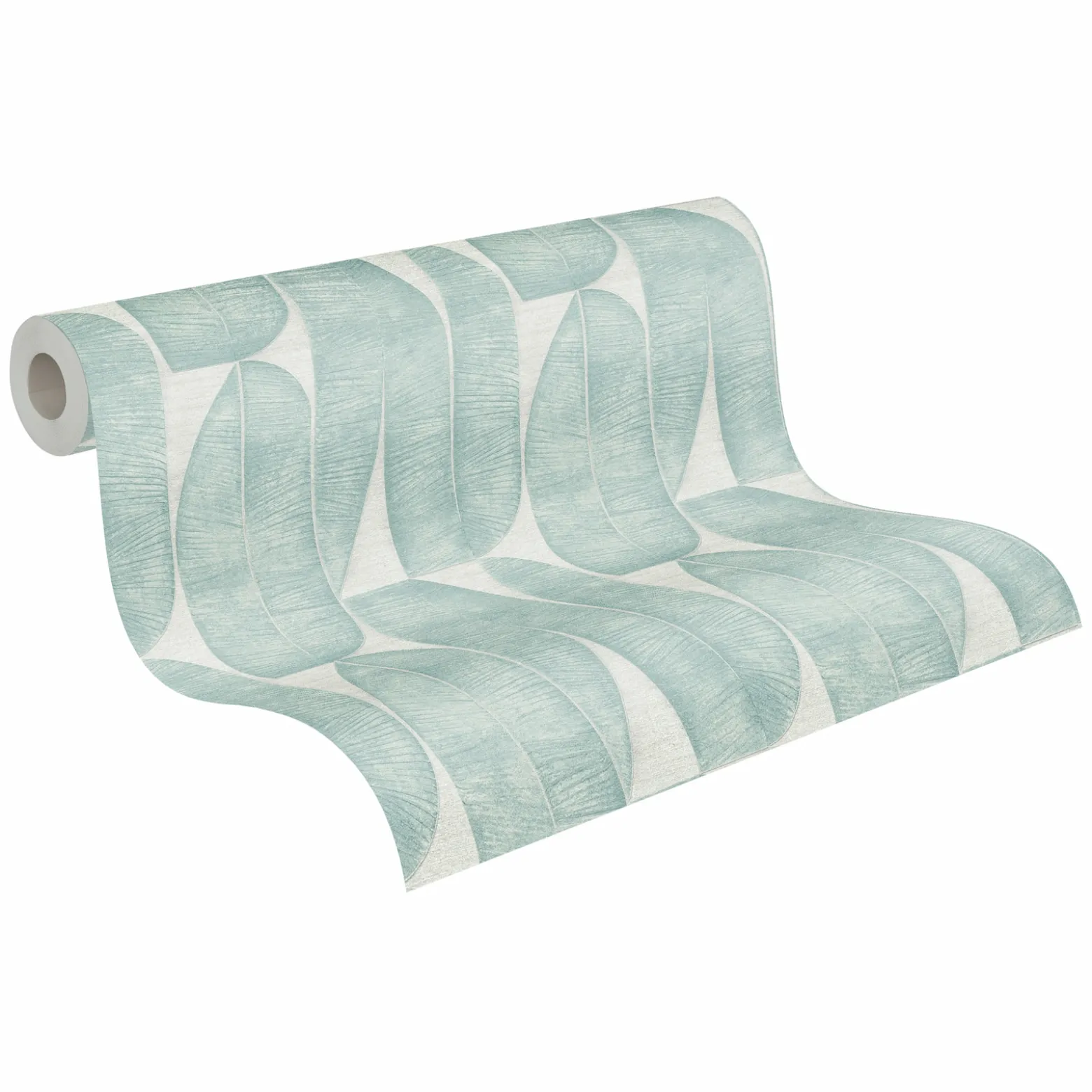 Vliestapete Blattmuster Abstrakt Blau Grau 39658-5